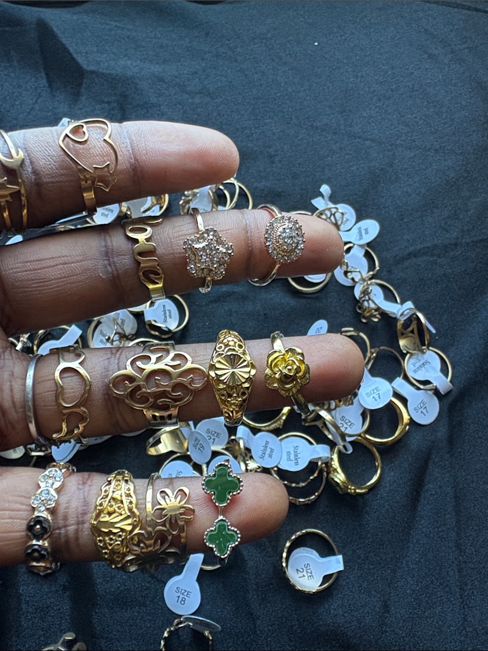 Gold Stackable Women's Fashion Rings - Assorted Styles - Picture 3 of 3